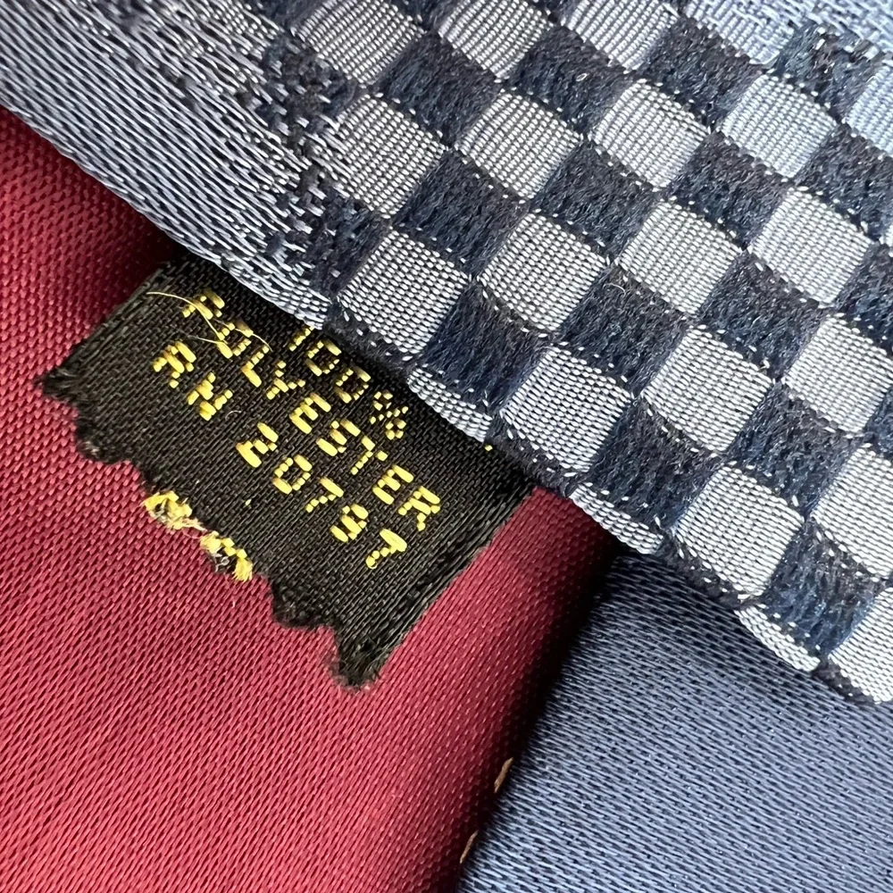 Geometric Men’s Tie, Polyester Vintage Retro Necktie Square Abstract Office Work